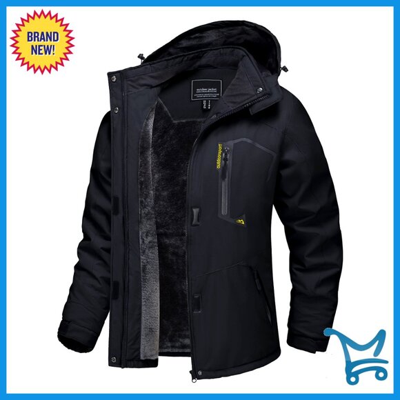 Women's Waterproof Ski Jacket Fleece Lined Windproof Hooded Winter Coat Outdoor